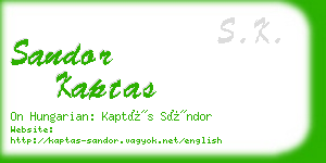 sandor kaptas business card